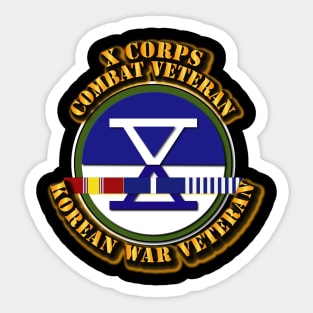 Army - X Corps - Korea w SVC Ribbons Sticker